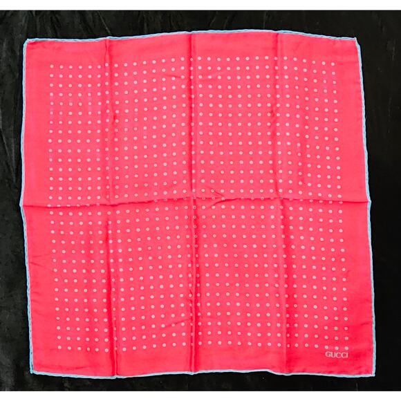 Gucci Silk Polka Dot Pocket Square /Handkerchief - Picture 2 of 6